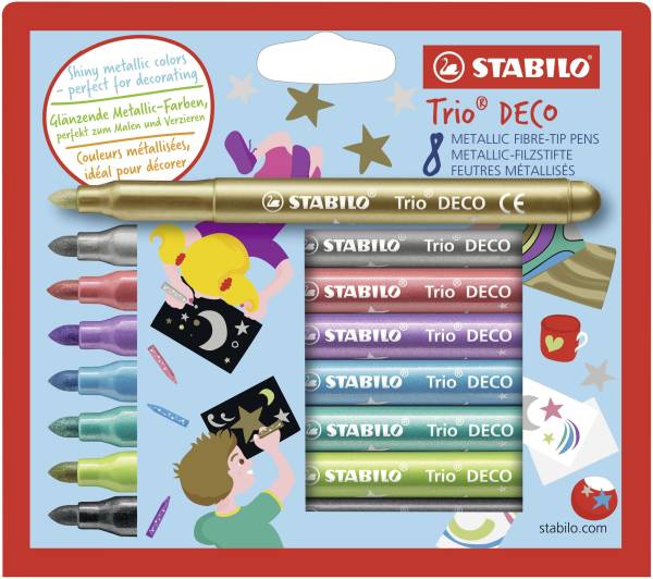 STABILO Faserschreiber 8ST Trio Deco sort. 377/8 metallic