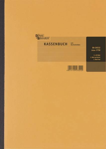 KÖNIG & EBHARDT Kassenbuch A4 Durchschreibe orange 86-26532