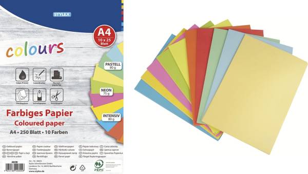 STYLEX Kopierpapier A4 75/80g fbg.sort. 40825 250BL