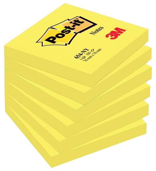 POST-IT Haftnotizblock 76x76 neongelb 654NGE 100Bl