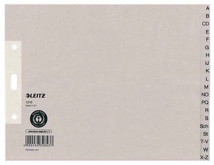 LEITZ Register A4 A-Z grau 12100085 Papier 1/2 Höhe