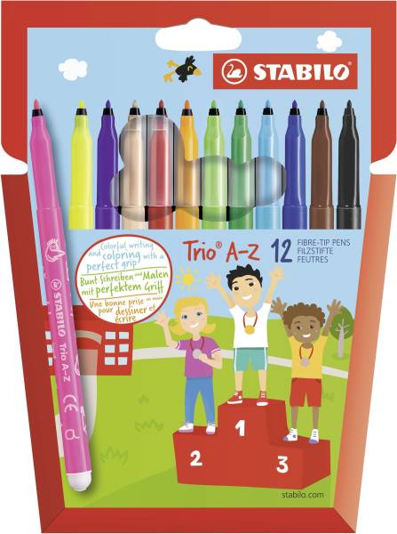 STABILO Fasermaler Trio A-Z Etui 12 Stück TRIO 378/1-12-01