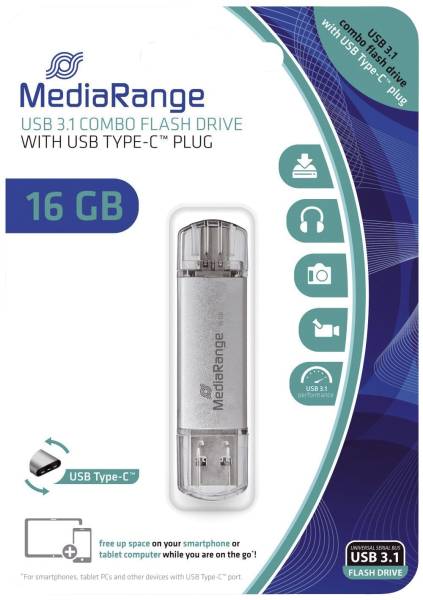 MEDIARANGE USB Stick 3.1 + TypeC 2in1 MR935 16GB Kombo