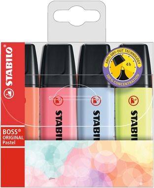 STABILO Textmarker Boss 4ST Pastell 70/4-3
