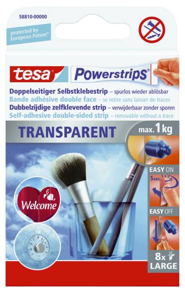 TESA Powerstrips Large transp. 58810-00000-20 8St