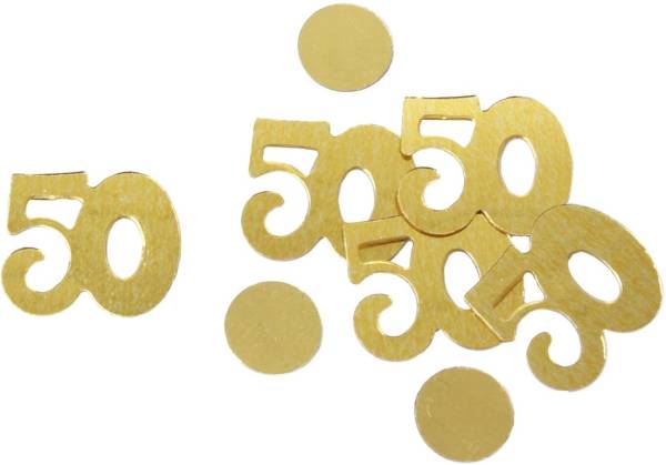 Konfetti Zahl 50 gold 5005 10gr 50