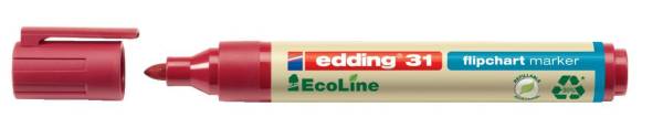 EDDING Flipchartmarker 31 Eco Line 1,5-3mm rot 31-002 nachfüllbar Rundspitze