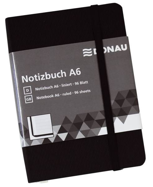 DONAU Notizbuch A6 liniert schwarz 1346101-01