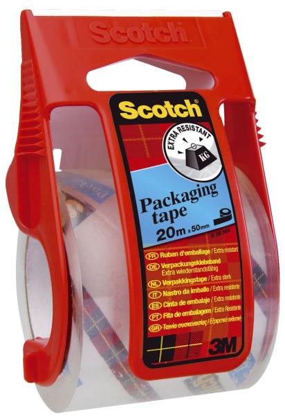 SCOTCH Verpackungsband 50mm 20m transparent E5020D +Handabroller