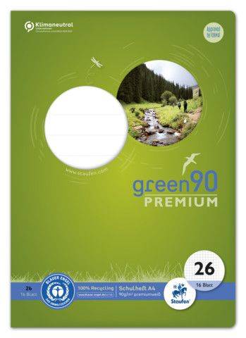 STAUFEN PREMIO Heft LIN26 A4 16 Blatt 5mm kariert 040782026 mit Rand 90g