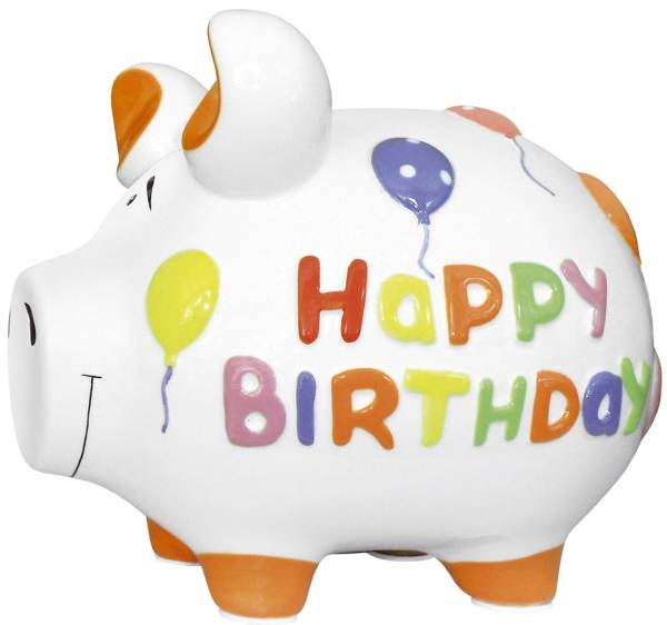 KCG Spardose Schwein mittel 101199/10027146 Happy Birthday