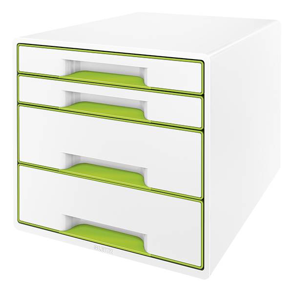 LEITZ Schubladenbox WOW CUBE grün/weiß 5213-20-54 4 Schubladen