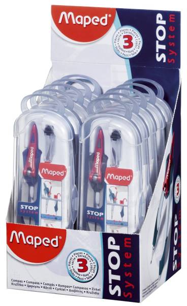 MAPED Zirkel 3tlg. grau+blau sort. M196100