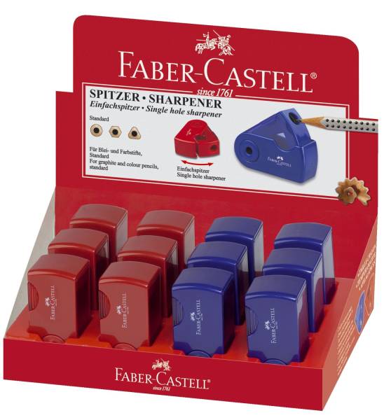 FABER CASTELL Dosenspitzer Sleeve Mini rot blau 182711