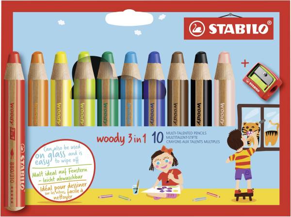 STABILO Farbstiftetui Woody 10 Stück 880/10-2 inkl. Spitzer