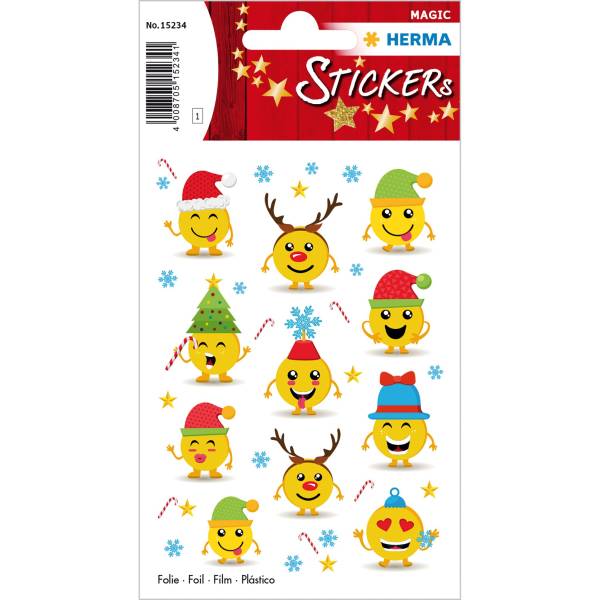 HERMA Weihn. Sticker Magic Emojis 15234 Folie