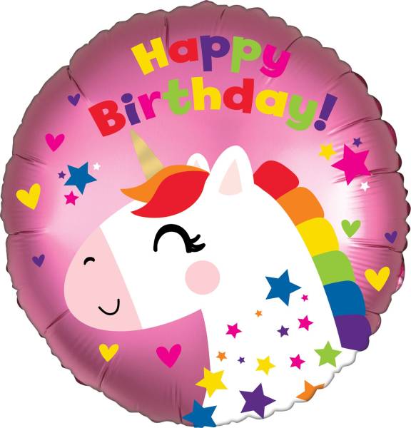 AMSCAN Folienballon Happy Birthday Einhorn 4129301