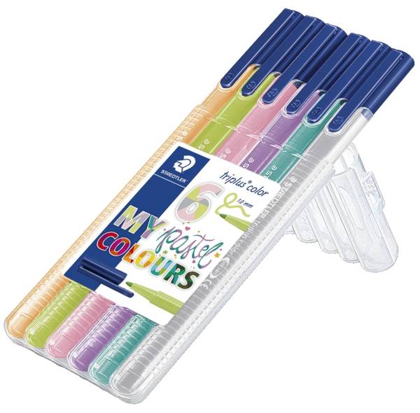 STAEDTLER Faserschreiber 6ST pastell sortiert 323SB6CS01