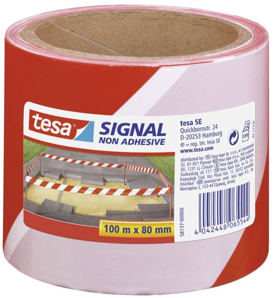 TESA Absperrband rot/weiß 58137-00000-00 80mm 100m