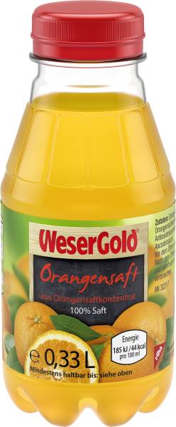 WESERGOLD Fruchtsaft Orange 6x0,33l 5049063001