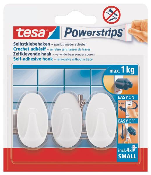 TESA Power Haken Mini Oval weiß 57533-00016-01