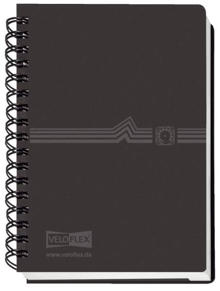 VELOFLEX Telefonspiralbuch A7 schwarz 5107 180