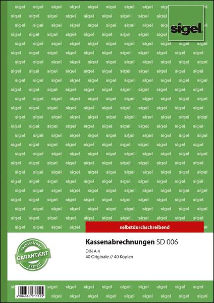 SIGEL Kassenbuch A4/2x40BL SD SD006