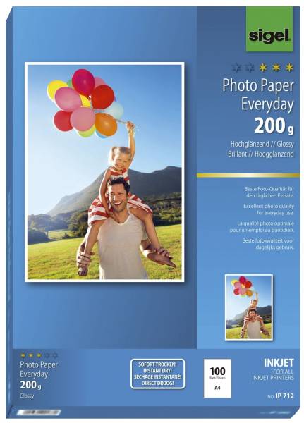SIGEL Inkjet Fotopapier A4 100BL ws IP712 Everyday 200g