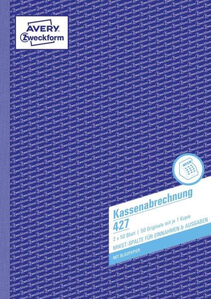 AVERY ZWECKFORM Kassenbuch A4/2x50BL 427