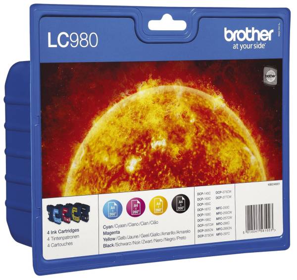 BROTHER Value Pack sw,c,m,y LC980VALBPDR 4ST