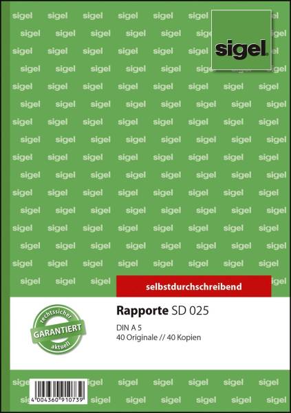 SIGEL Rapportbuch A5/2x40BL SD SD025