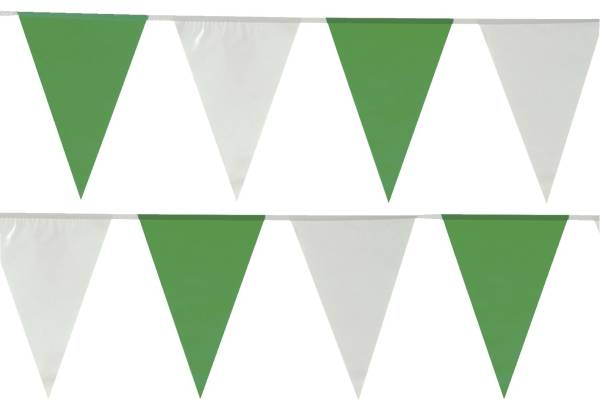 Wimpelkette grün/weiß Flaggen 10m 4417