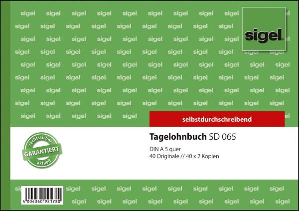 SIGEL Tagelohnbuch A5/3x40BL SD065
