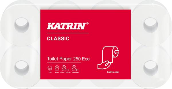 KATRIN Toilettenpapier Classic Eco 3lg weiß 223050620/11841 8x250Bl