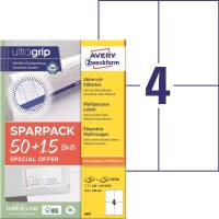 AVERY ZWECKFORM Universaletiketten 105x148mm weiß 6601 A4 mit ultragrip AVERY ZWECKFORM Universaletiketten 105x148mm weiß 6601 A4 mit ultragrip
