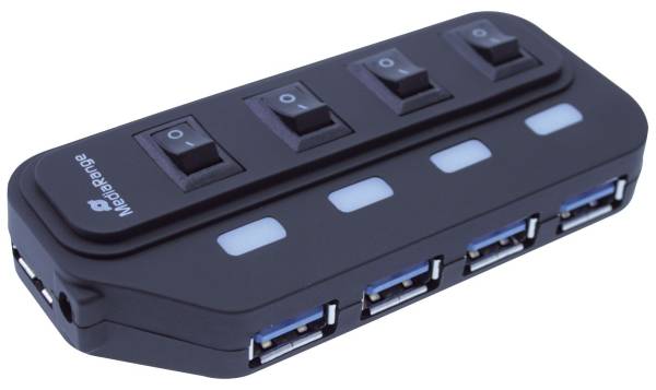 MEDIARANGE USB-Hub 3.0 1:4 weiß/sw MRCS505