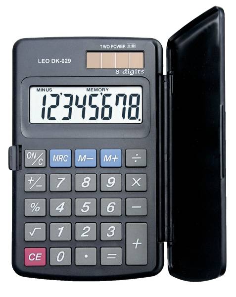 LEO Taschenrechner DK029 8-stellig 70x115x180mm BxHxT