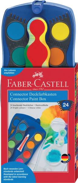 FABER CASTELL Farbkasten 24ST Connector blau 125020