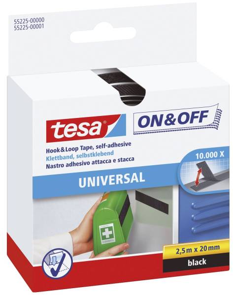 TESA Klettband schwarz 55225-00000-01 20 mm