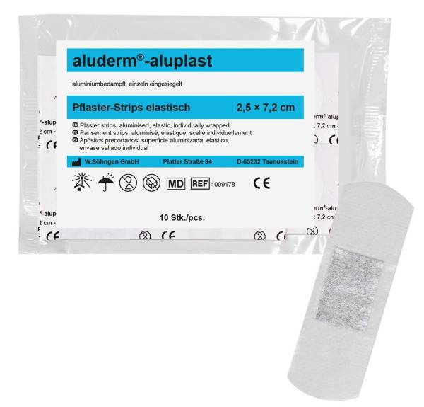 ALUDERM+SILBER aluderm-aluplast Pflasterstripes 10Stück 1009178