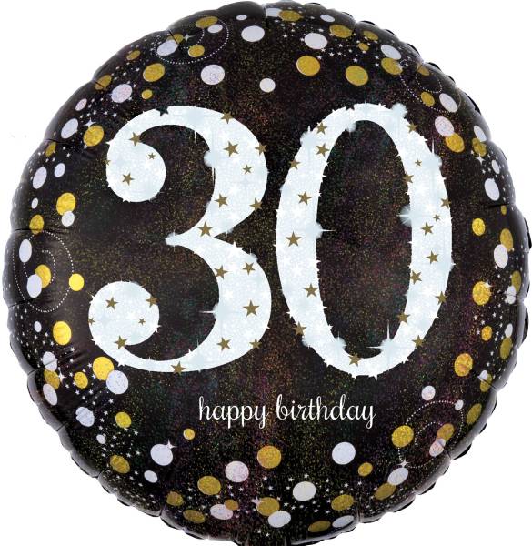 AMSCAN Folienballon Happy Birthday 30 9916501 Sparkling 43cm D.