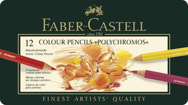 FABER CASTELL Farbstift Polychromos 12St sortiert 110012 Metalletui