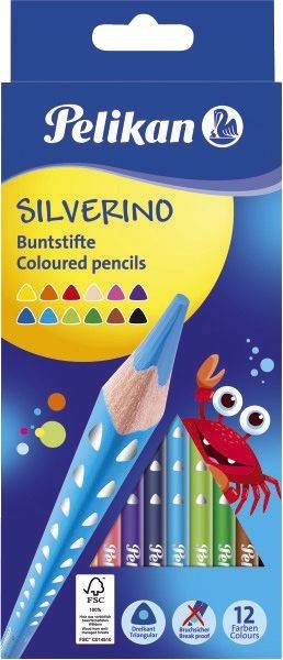 PELIKAN Farbstifte 12ST SILVERINO dünn 100401597 700634 BD12LN dreie