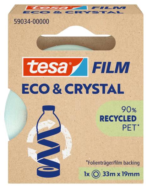 TESA Klebefilm PET ECO & CRYSTAL kristallklar 59034-00000-00 19mm x33m