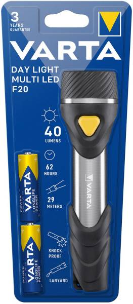 VARTA Taschenlampe LED Multi F20 schw/silber 16632 101 421 Day Light