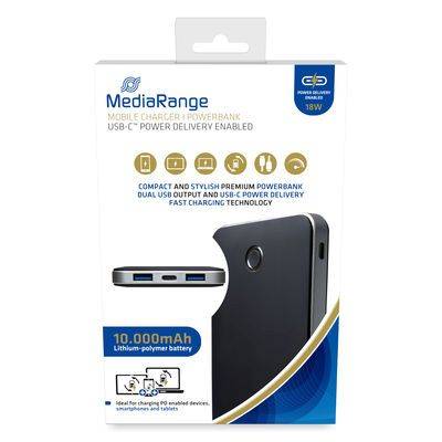 MEDIARANGE Ladestation Powerbank 10.000mAh m.USB-C MR753