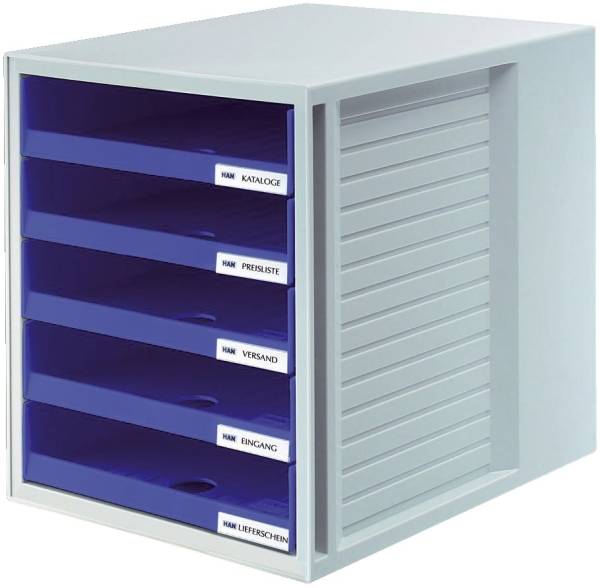 HAN Schubladenbox blau 1401-14 5 offene Schuebe