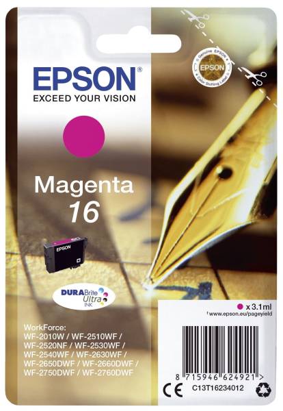 EPSON Inkjetpatrone Nr. 16 magenta C13T16234012 3,1ml