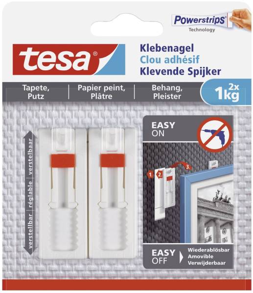 TESA Powerstrips 2ST 1kg weiß 77774-00000-02 verstellbar