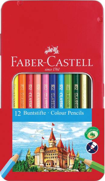 FABER CASTELL Farbstifte 12ST hexagonal sortiert 115801